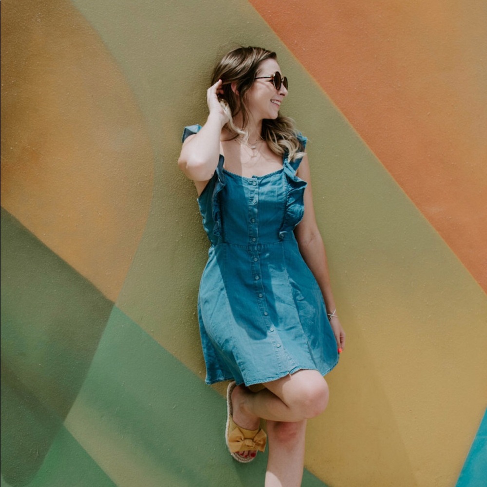 Denim/chambray dress